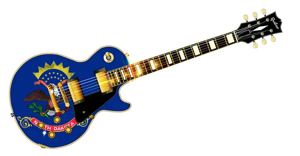 Kuzey Dakota Devlet bayrağı gitar — Stok Vektör