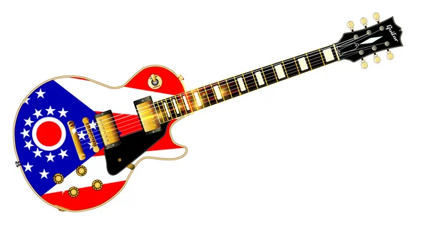 Ohio State vlag gitaar — Stockvector