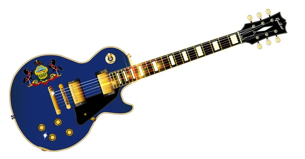 Guitarra de bandeira do estado de Pensilvânia — Vetor de Stock