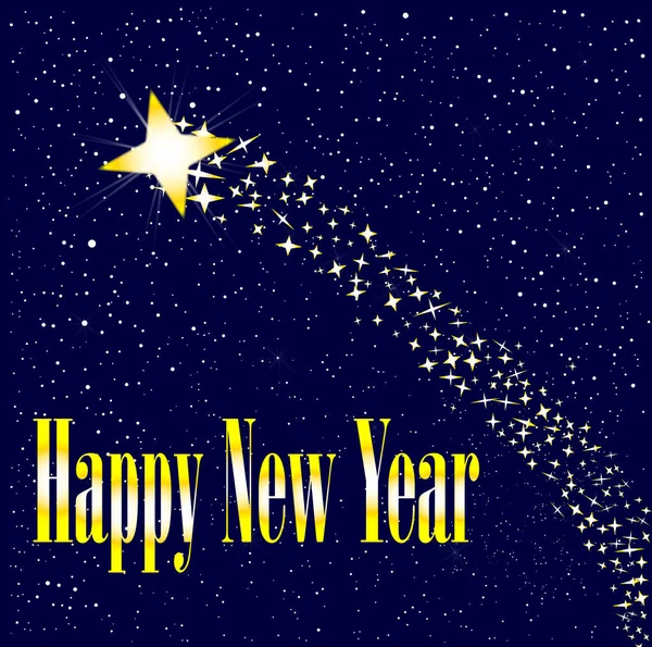 Stoupající Padající Hvězda Představující Šťastný Nový Rok — Stockový vektor