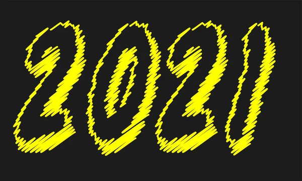 Vieux Tableau Noir Avec Message Nouvelle Année 2021 — Image vectorielle