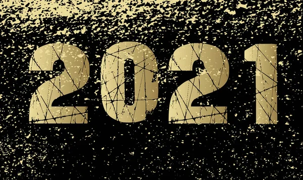 Une Nouvelle Année 2021 Fond Carte Noir — Image vectorielle