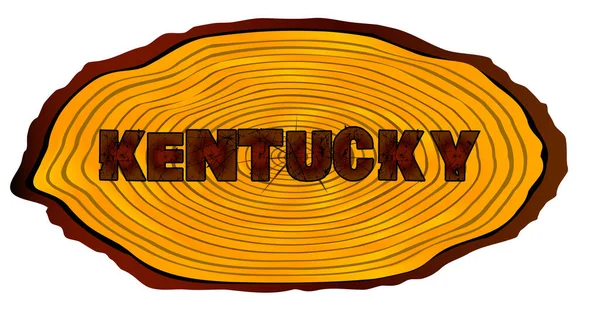 Fűrész Rönk Egy Része Következő Szavakkal Kentucky Fehér Alapon — Stock Vector