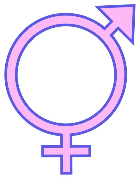 Das Gemeinsame Weibliche Und Männliche Symbol Isoliert Auf Weißem Hintergrund — Stockvektor