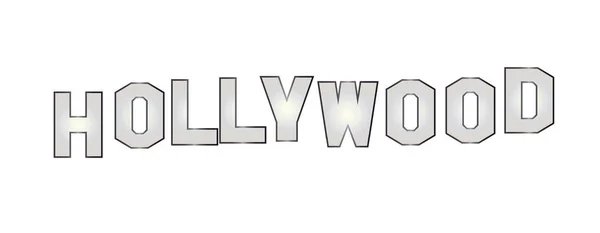 Lettres Épelant Mot Hollywood Isolé Sur Fond Blanc — Image vectorielle