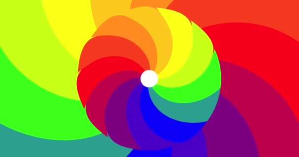 Pair Turning Rainbows Cartoon Movie Colourful Hypnotic Effect — Stock Video