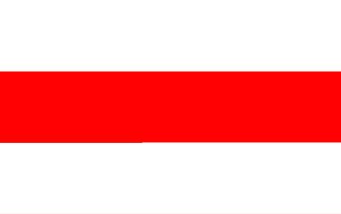 Beyaz ve kırmızı çizgili geleneksel Belarus bayrağı