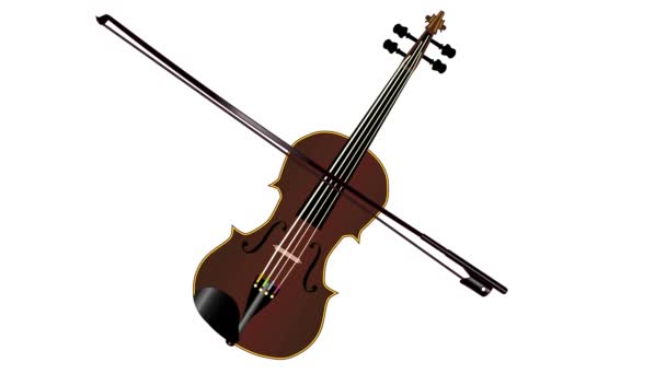 Typical Wooden Violin Being Bowed All White Background — Video