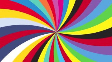 Renkli hipnotik efektli dönen gökkuşağı tipi bir çizgi film.