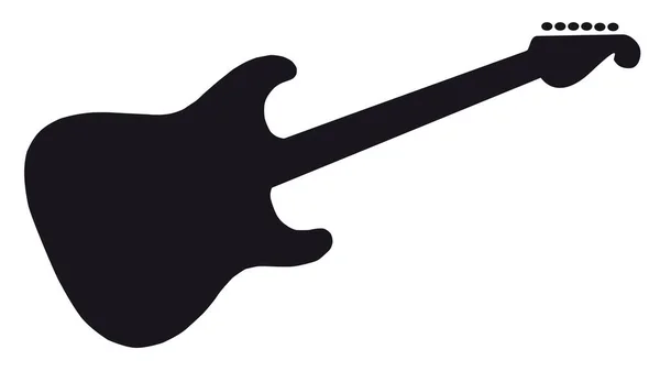 Eine Originale Ganzkörper Gitarre Silhouette Auf Weißem Hintergrund — Stockvektor