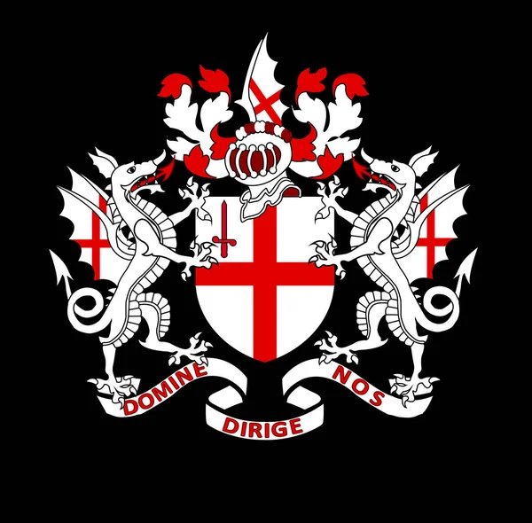 Old Ancient Ancient United Kingdom English Coat Arms Traditionaly Asociated — стоковый вектор