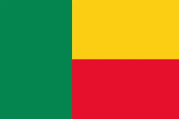 Nationell Flagga För Det Afrikanska Landet Benin — Stock vektor
