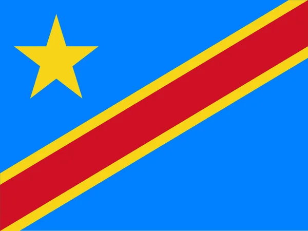 Flaggan För Det Afrikanska Landet Demokratiska Republiken Kongo — Stock vektor