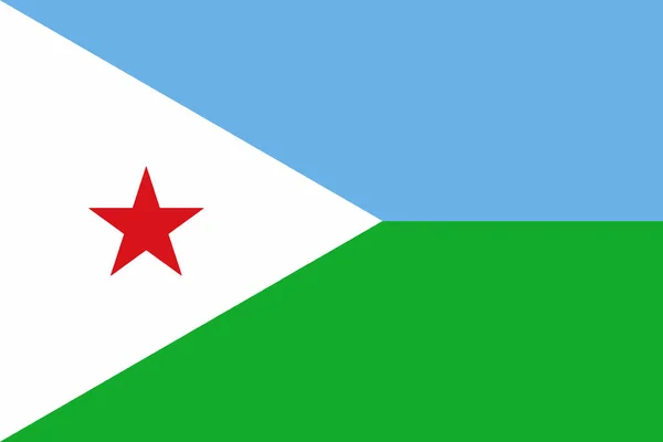 Flaggan För Det Afrikanska Landet Djibouti — Stock vektor
