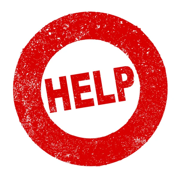 Üzerinde yazı olan kırmızı bir grunge kauçuk mürekkep damgası. Beyaz arkaplan üzerine yardım et