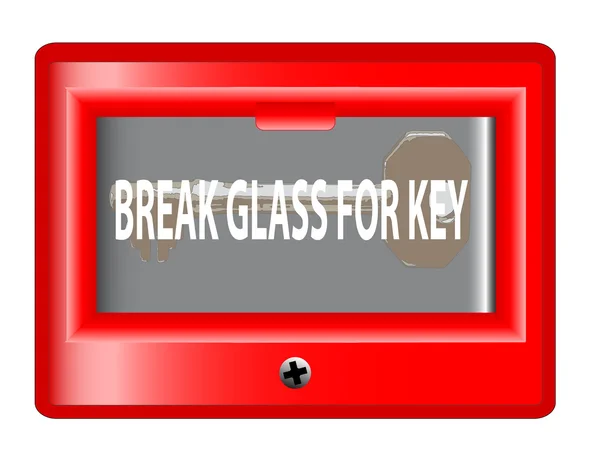 Break Glass For Key — Stock Vector