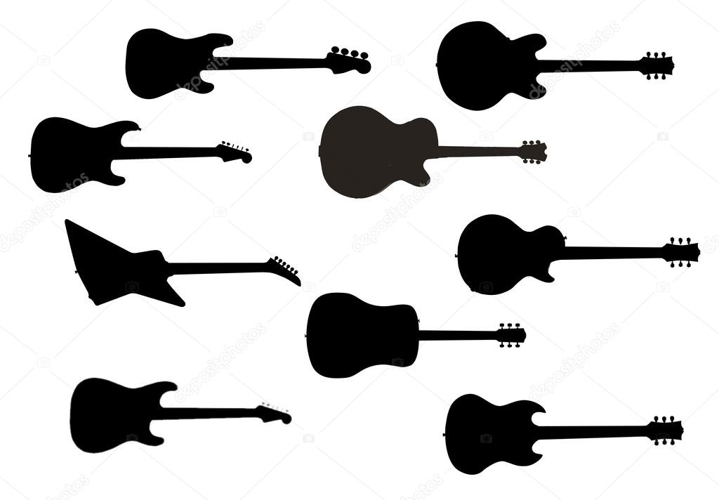 Rock Guitar Silhouettes