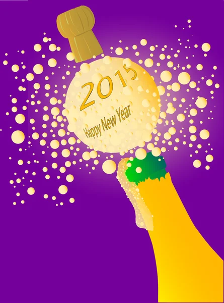 Bubbly New Year 2015 — Stock Vector