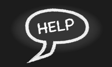 Yardım konuşma balonu