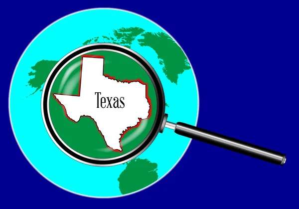 Förstoringsglas över Texas — Stock vektor