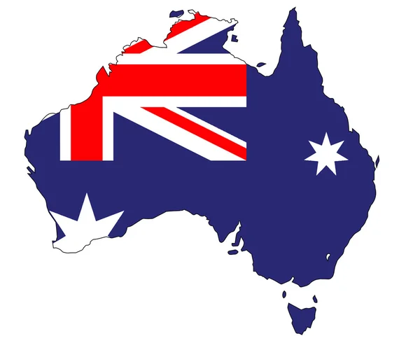 Avusturalya bayrak haritası — Stok Vektör