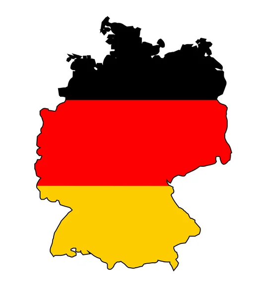 German Flag Map — Stock Vector