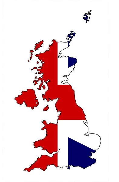 Reino Unido mapa e bandeira —  Vetores de Stock