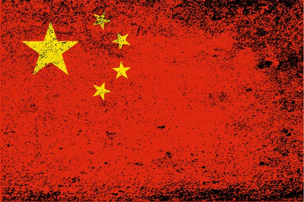 Chinese Grunge vlag — Stockvector