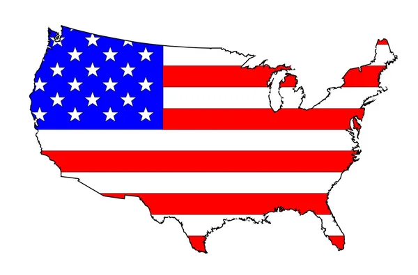 Usa drapeau carte — Image vectorielle