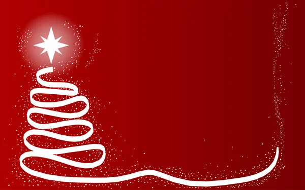 赤 Scrible クリスマス ツリー — ストックベクタ