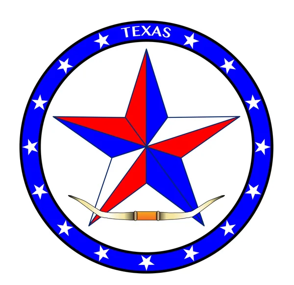 Texas Star en Steer hoorns — Stockvector