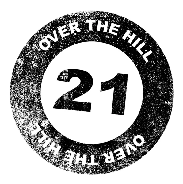 Over the Hill 21 Stamp — Stock Vector