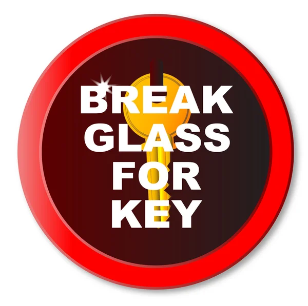 Romper el vidrio para la llave — Vector de stock