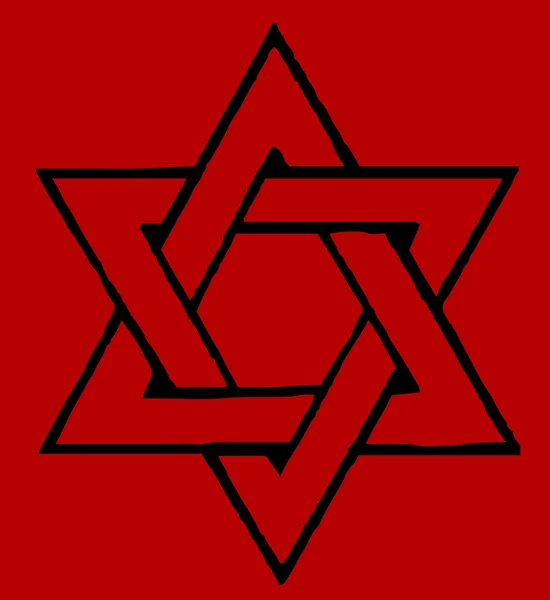 Красная звезда Давида — стоковый вектор