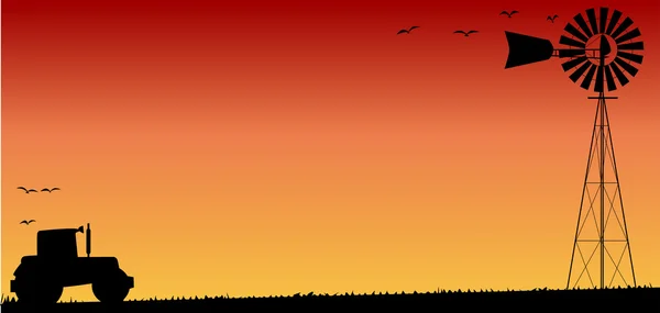 Boeren zonsondergang — Stockvector