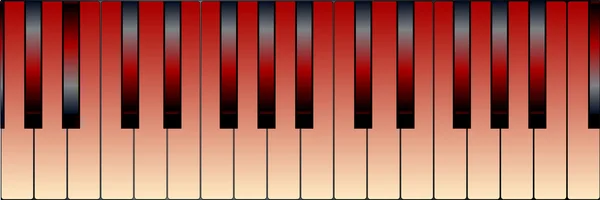 Red Piano Keys — Stock Vector