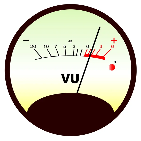 Round VU Meter — Stock Vector