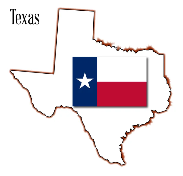 Mapa Teksasu i flaga — Wektor stockowy