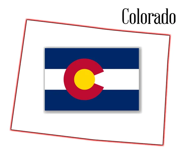 科罗拉多州地图和国旗 — 图库矢量图片