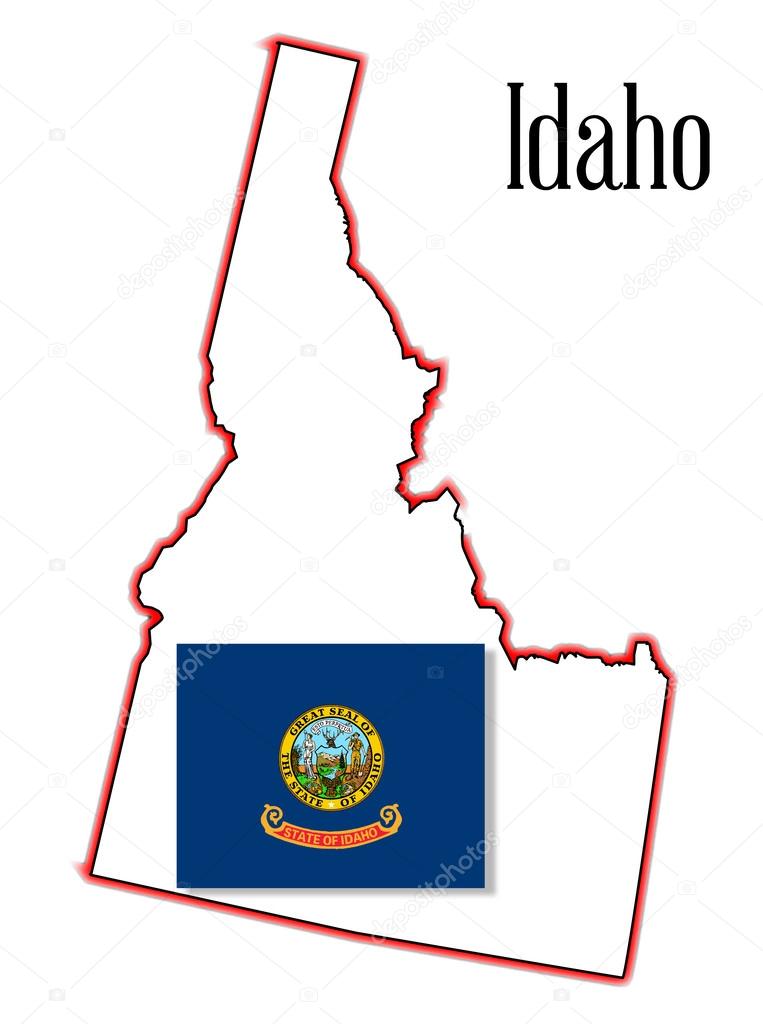 Idaho State Map and Flag