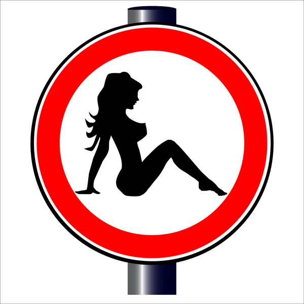Kamyon şoförü kız yol işareti — Stok Vektör