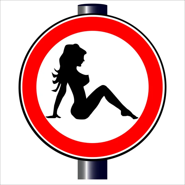 Straßenschild für Truckermädchen — Stockvektor