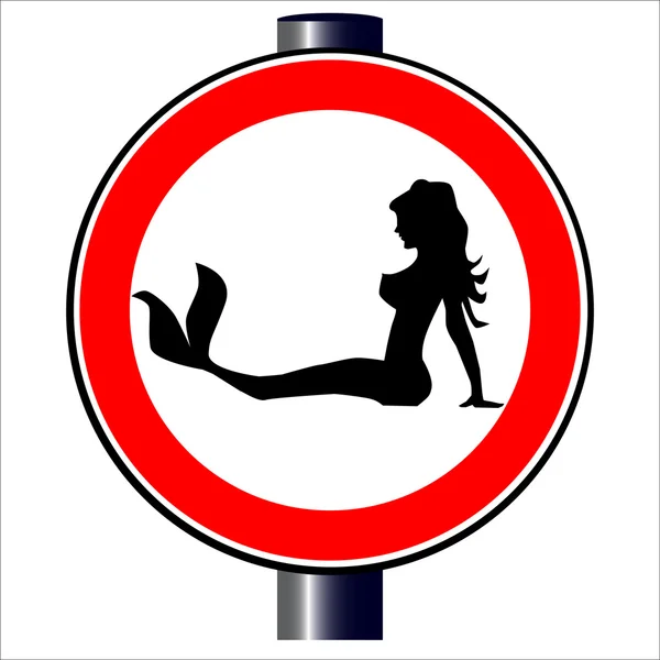Kamyon şoförü deniz kızı yol işareti — Stok Vektör