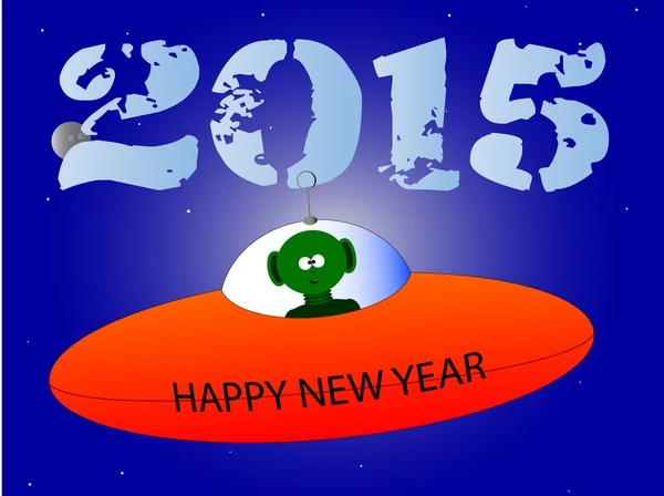 Happy New Year Alien — Stock Vector