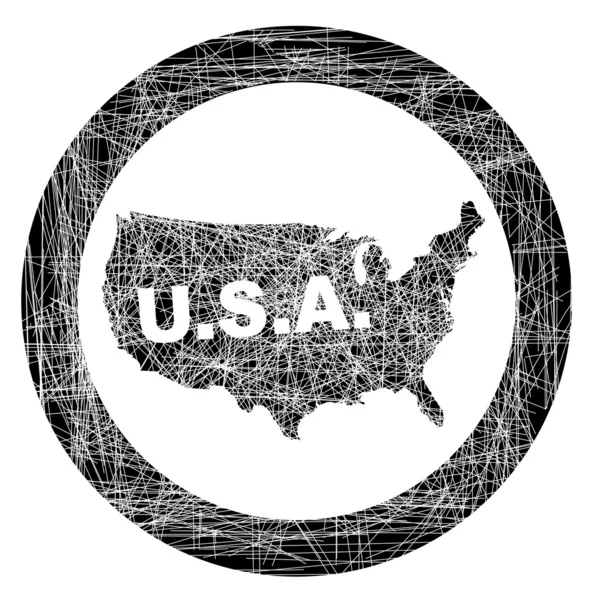 Razítko mapa USA — Stockový vektor
