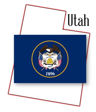 Utah State harita ve bayrak