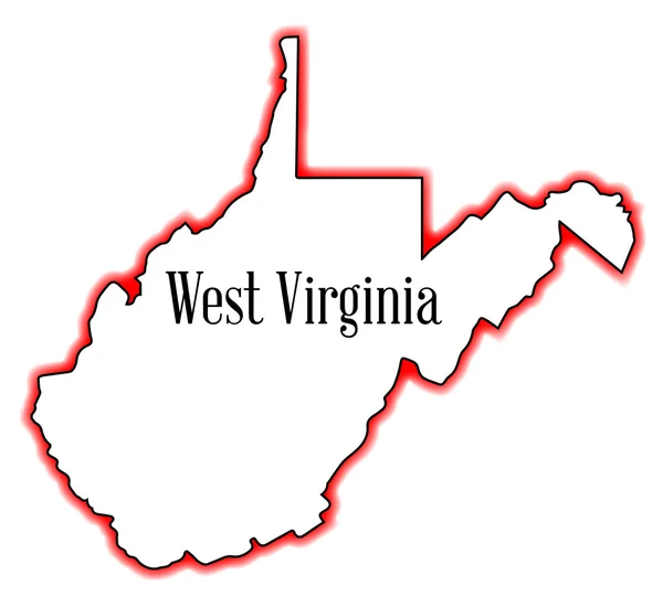 Peta Outline Virginia Barat - Stok Vektor