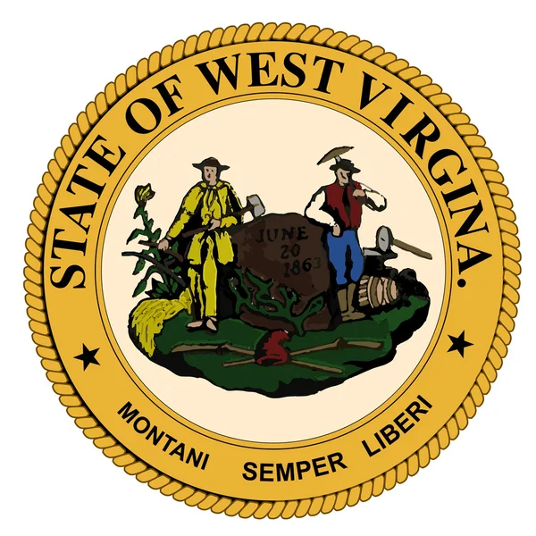 West Virginia stan uszczelki — Wektor stockowy