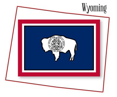 Wyoming eyalet harita ve bayrak