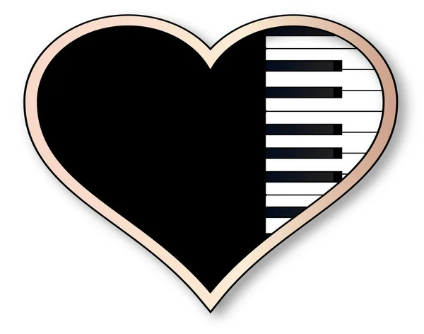 Piano de amor — Vector de stock